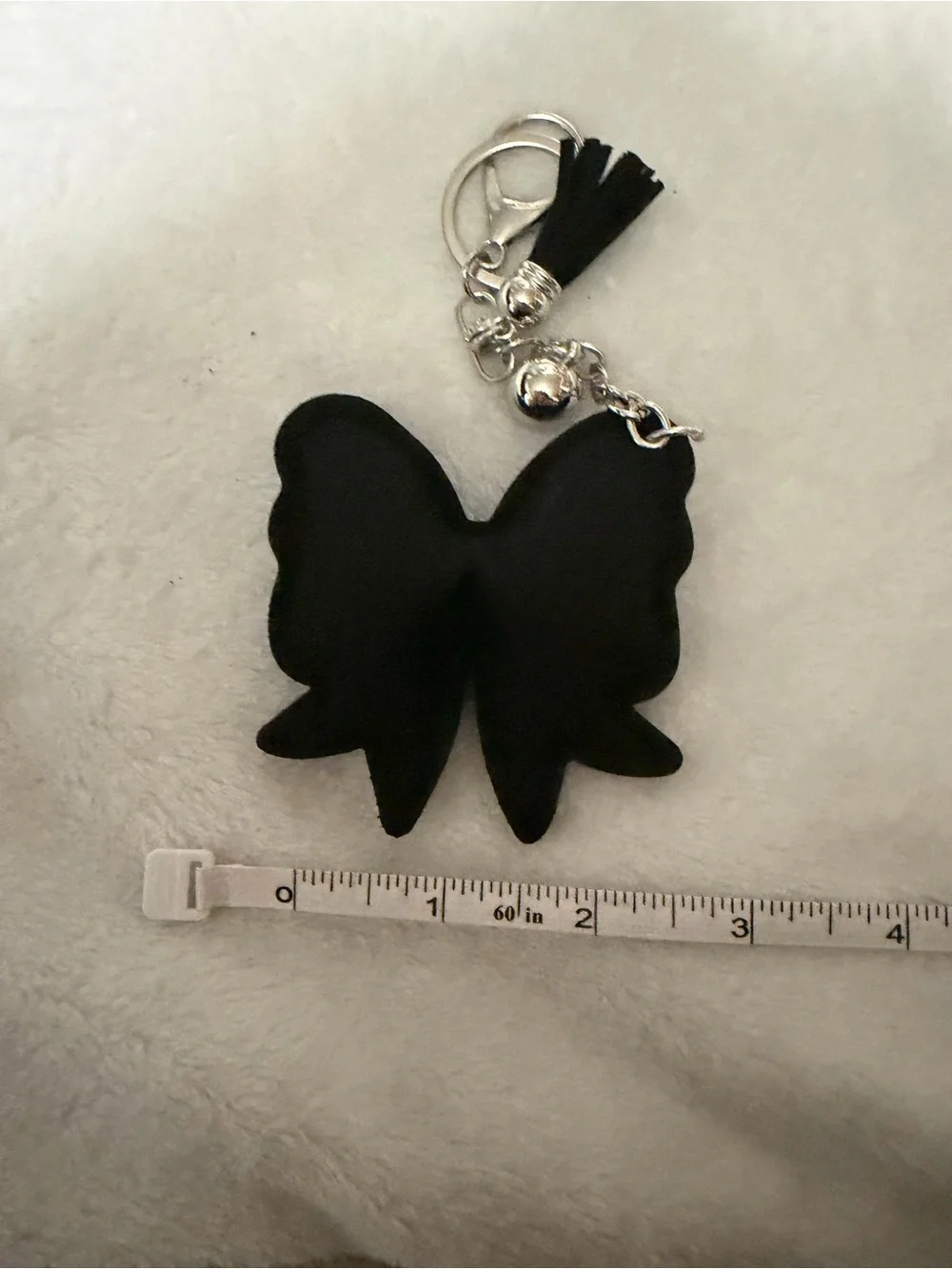 Lavender/ Black Rhinestone Bow Key & Bag Charm